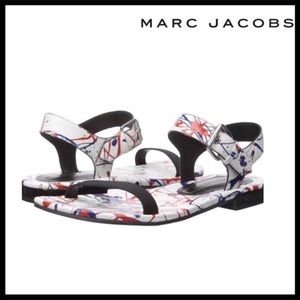 MARC JACOBS PAINT SPLATTER FLAT SANDALS
